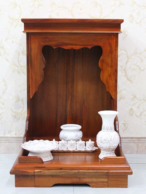 Bàn thờ ông địa gỗ tràm đơn giản OD24 - 48x48x68 (Ngang x Sâu x Cao)